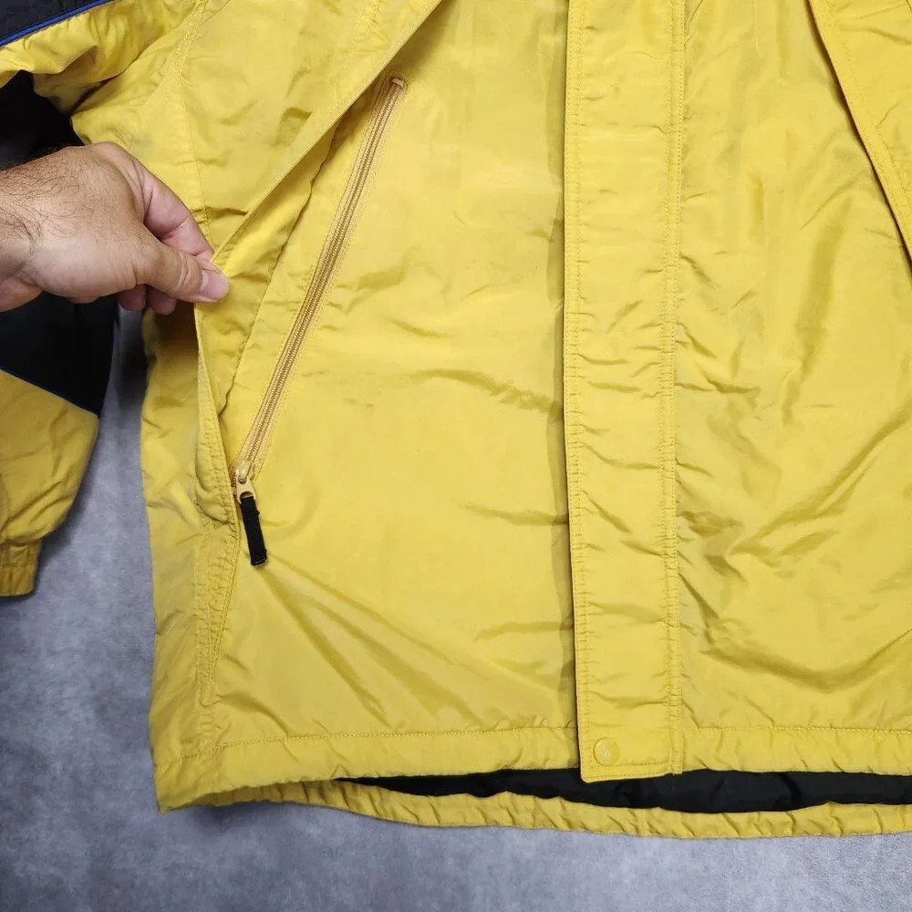 VTG Columbia Mens‎ Jacket size Large Yellow Zip Up Front Insulated Fleece Lined